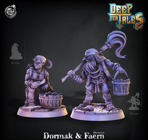 3D Printed Cast n Play Dormak and Faern Dwarves Deep Sea Tales 28mm 32mm D&D - Charming Terrain