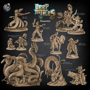 3D Printed Cast n Play Dormak and Faern Dwarves Deep Sea Tales 28mm 32mm D&D - Charming Terrain