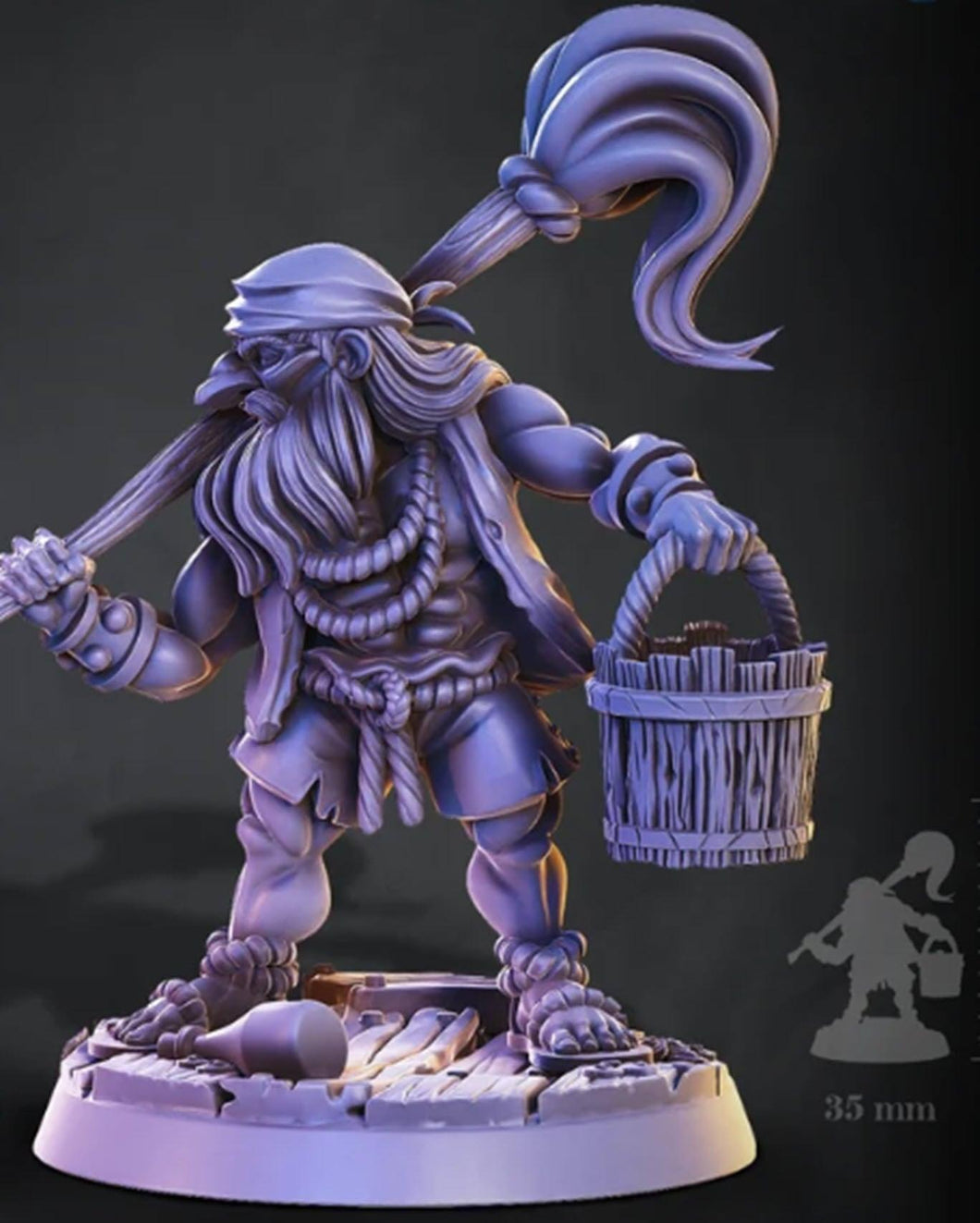 3D Printed Cast n Play Dormak Dwarf Pirate Deep Seas Tales 28mm 32mm D&D - Charming Terrain