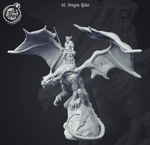 3D Printed Cast n Play Dragon Rider 28 32mm D&D - Charming Terrain