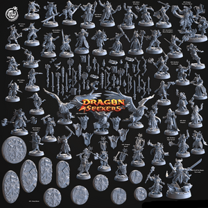 3D Printed Cast n Play Drakken Protectors Dragon Seekers 28 32mm D&D - Charming Terrain