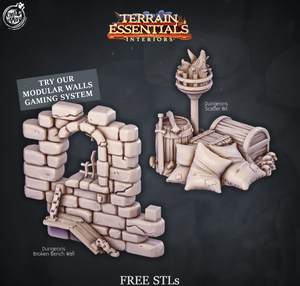 3D Printed Cast n Play Dungeon Scatter Set 28mm 32mm D&D - Charming Terrain