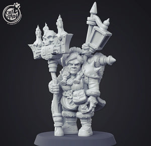 3D Printed Cast n Play Dwarf Female Warlock 28mm 32mm D&D - Charming Terrain