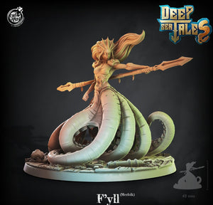 3D Printed Cast n Play F'yll (Merefolk) Deep Sea Tales 28mm 32mm D&D - Charming Terrain