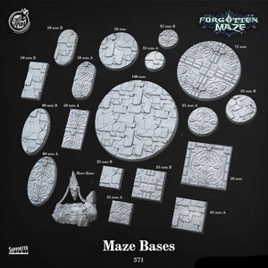 3D Printed Cast n Play Forgotten Maze Bases Set 28mm 32mm D&D - Charming Terrain