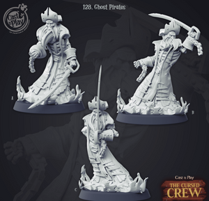 3D Printed Cast n Play Ghost Pirates The Cursed Crew 28mm 32mm D&D - Charming Terrain