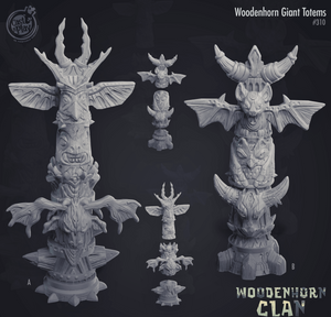 3D Printed Cast n Play Giant Totems Woodenhorn Clan 28mm 32mm D&D - Charming Terrain