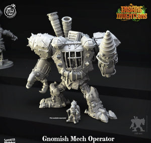 3D Printed Cast n Play Gnomish Mech Operator Insane Inventions 28mm 32mm D&D - Charming Terrain