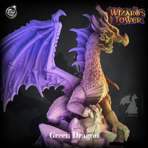 3D Printed Cast n Play Green Dragon Wizard's Tower 28 32mm D&D - Charming Terrain