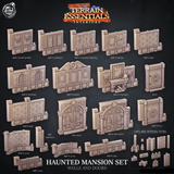 3D Printed Cast n Play Haunted Mansion Walls And Doors Terrain Essentials 28mm 32mm D&D - Charming Terrain