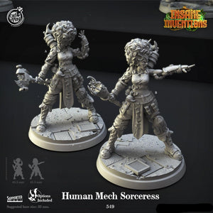 3D Printed Cast n Play Human Mech Sorceress Insane Inventions 28mm 32mm D&D - Charming Terrain