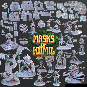 3D Printed Cast n Play Ikal Followers Masks of Kiimil 28 32mm D&D - Charming Terrain