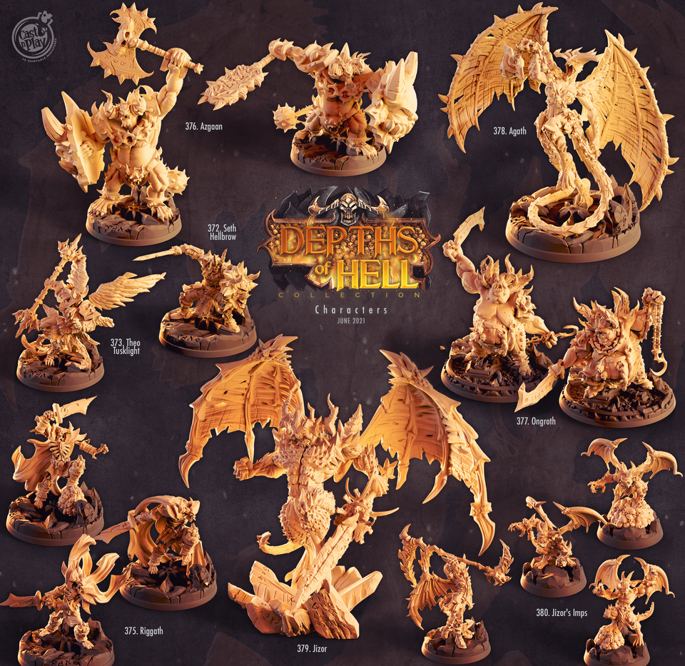 3D Printed Cast n Play Jizor's Imps Depths of Hell 28mm 32mm D&D - Charming Terrain