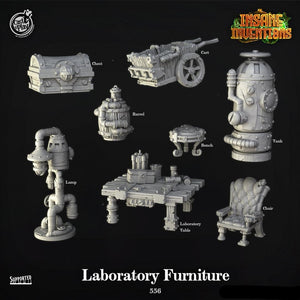 3D Printed Cast n Play Laboratory Furniture Insane Inventions 28mm 32mm D&D - Charming Terrain