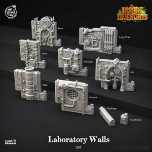 3D Printed Cast n Play Laboratory Walls Insane Inventions 28mm 32mm D&D - Charming Terrain