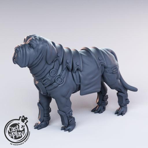 3D Printed Cast n Play Mastiff Dog 28mm 32mm D&D - Charming Terrain