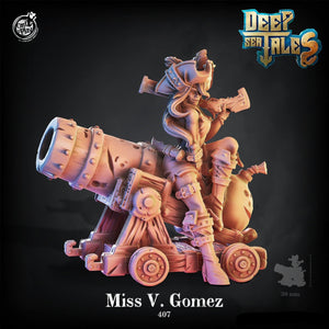 3D Printed Cast n Play Miss V. Gomez Deep Sea Tales 28 32mm D&D - Charming Terrain