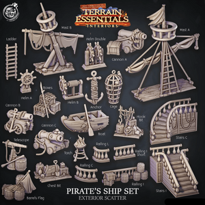 3D Printed Cast n Play Pirate Ship Exterior Scatter Terrain Essentials 28mm 32mm D&D - Charming Terrain