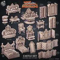 3D Printed Cast n Play Room and Studio Castle Set Terrain Essentials 28mm 32mm D&D - Charming Terrain