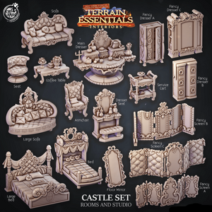 3D Printed Cast n Play Room and Studio Castle Set Terrain Essentials 28mm 32mm D&D - Charming Terrain