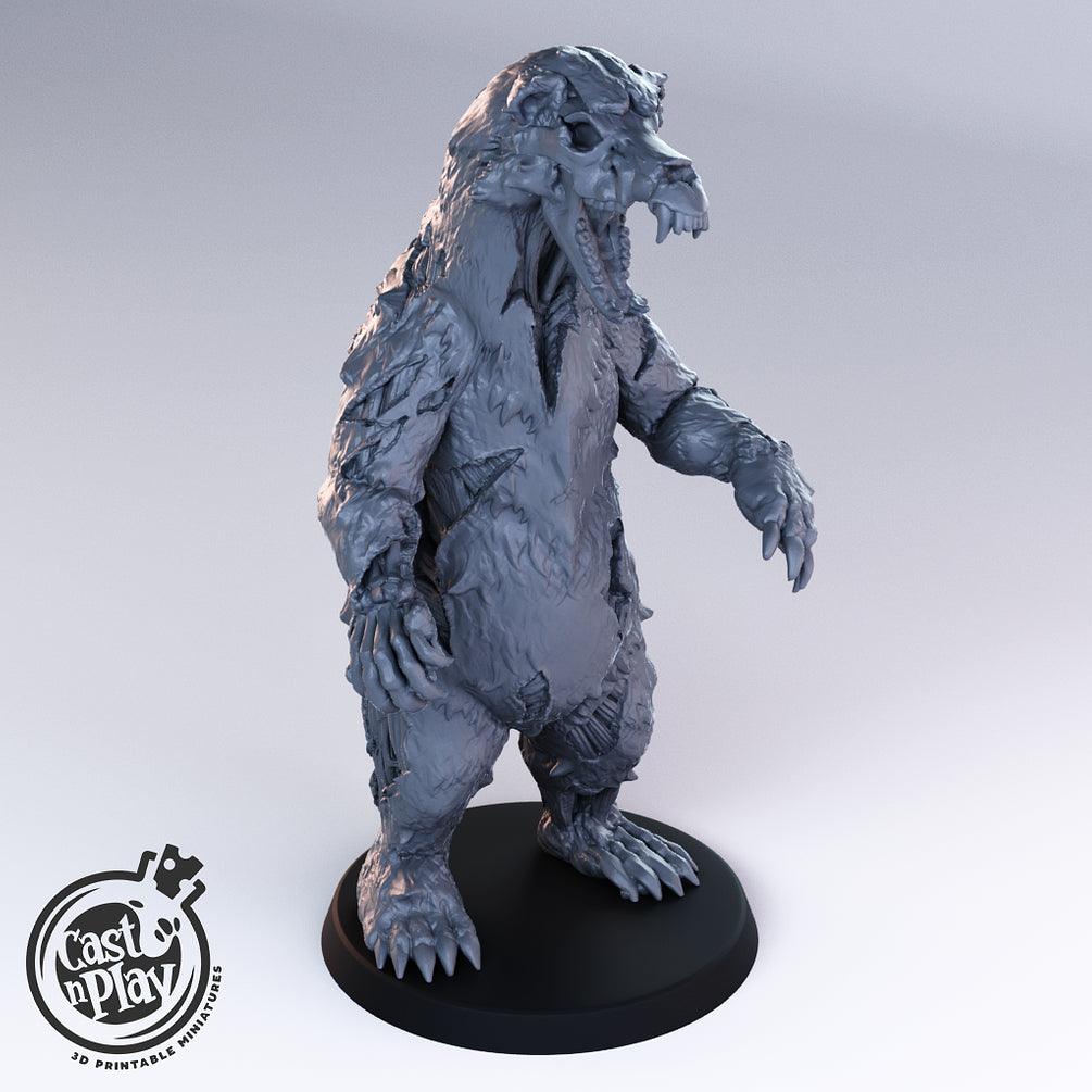 3D Printed Cast n Play Undead Bear 28mm 32mm D&D - Charming Terrain