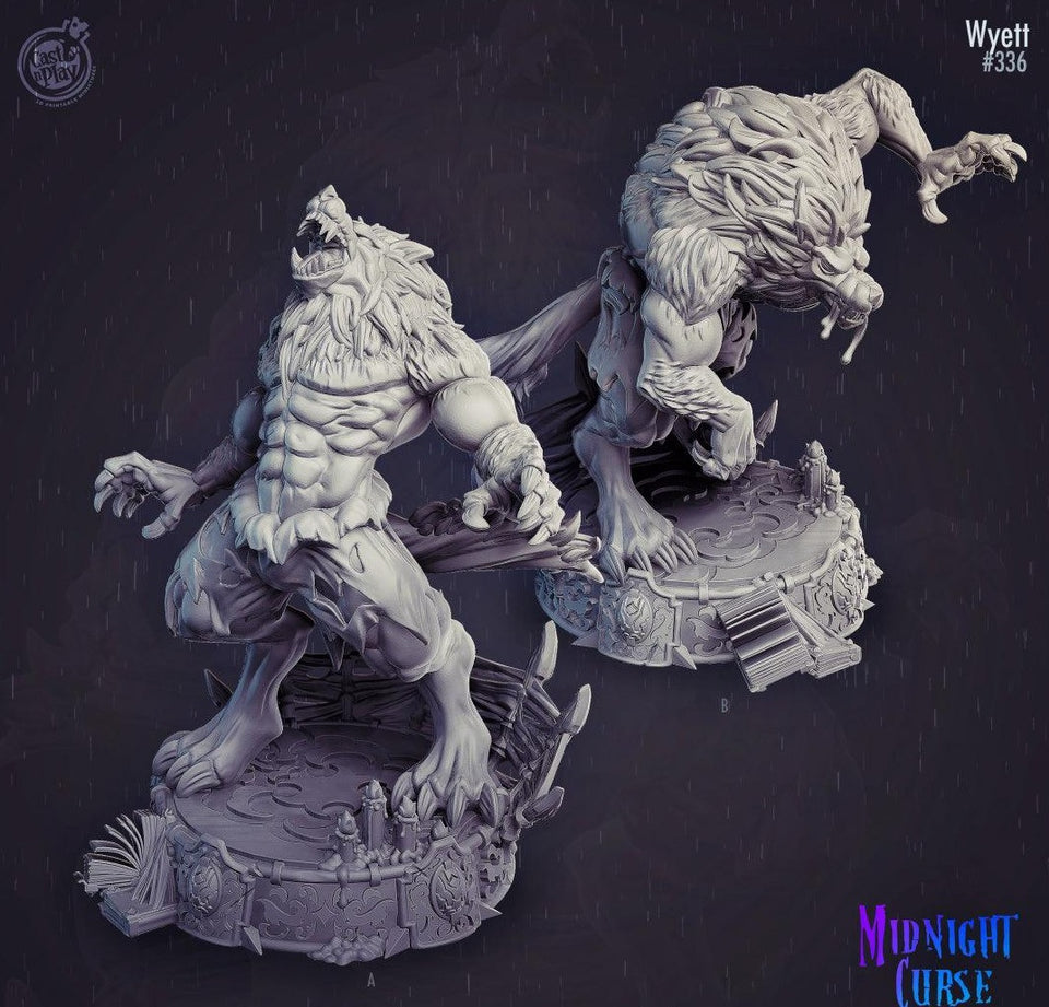 3D Printed Cast n Play Wyett Werewolf Midnight Curse 28mm 32mm D&D - Charming Terrain