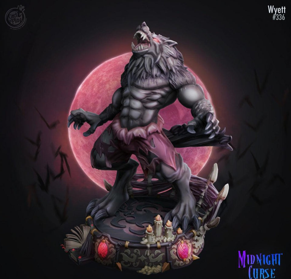 3D Printed Cast n Play Wyett Werewolf Midnight Curse 28mm 32mm D&D - Charming Terrain