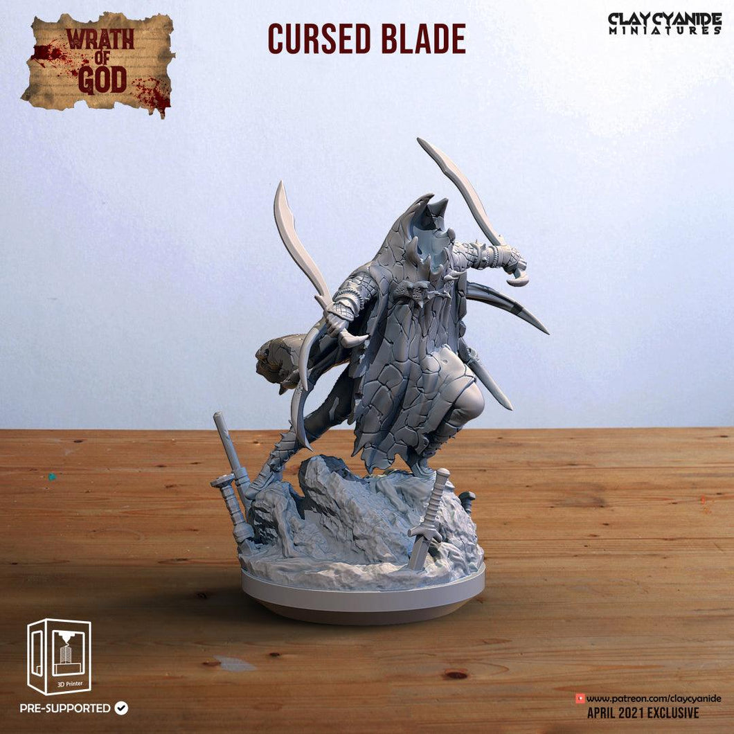 3D Printed Clay Cyanide Cursed Blade Wrath of Gods Ragnarok D&D - Charming Terrain