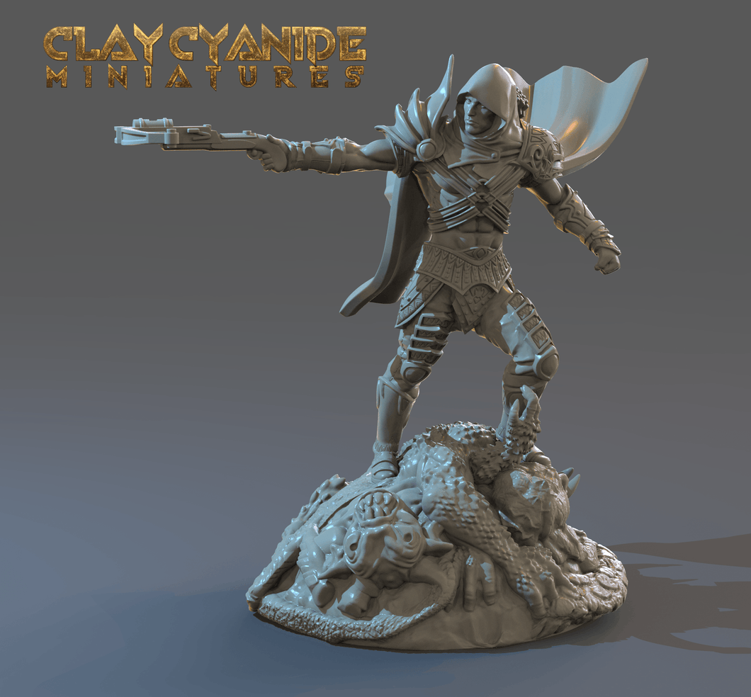 3D Printed Clay Cyanide Demon Hunter Slayer 28mm-32mm Ragnarok D&D - Charming Terrain
