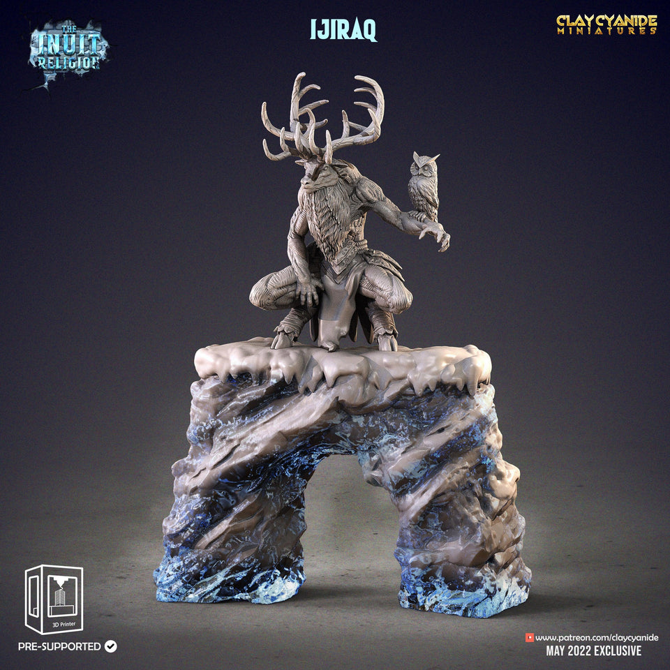 3D Printed Clay Cyanide Ijiraq Inuit Religion Ragnarok D&D - Charming Terrain