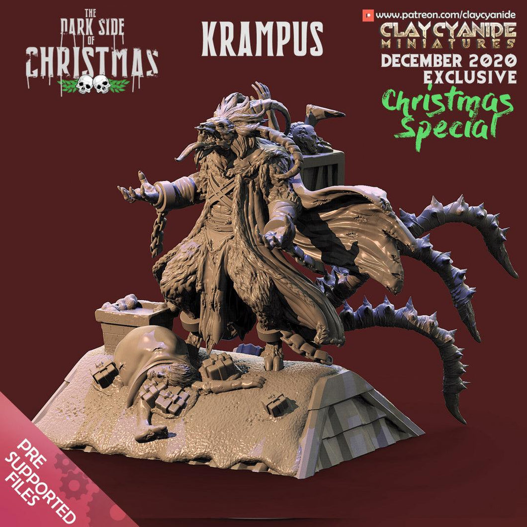 3D Printed Clay Cyanide Krampus The Dark Side of Christmas 28mm-32mm Ragnarok D&D - Charming Terrain