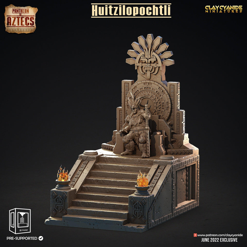 3D Printed Clay Cyanide Pantheon Of Aztecs Set Ragnarok D&D - Charming Terrain