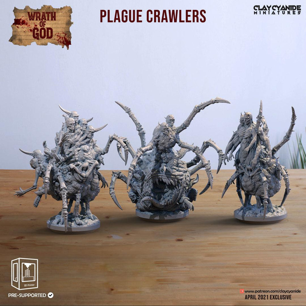 3D Printed Clay Cyanide Plague Crawlers Wrath of Gods Ragnarok D&D - Charming Terrain