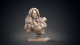 3D Printed Clay Cyanide Red Sonja Bust Hyborean Age Ragnarok D&D - Charming Terrain