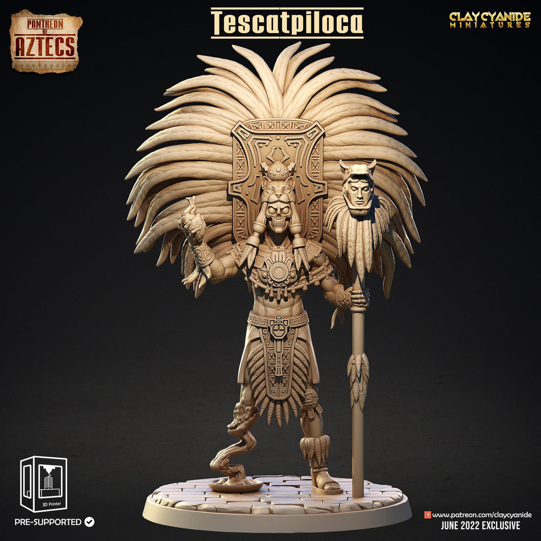 3D Printed Clay Cyanide Tescatpiloca Pantheon of Aztecs Ragnarok D&D - Charming Terrain