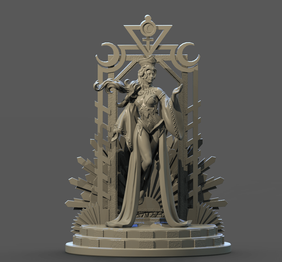 3D Printed Clay Cyanide The High Priestess Tarot Ragnarok D&D - Charming Terrain