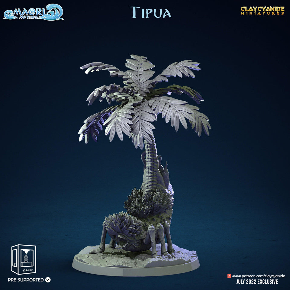 3D Printed Clay Cyanide Tipua Tree and Shell Set Maori Mythos 28mm-32mm Ragnarok D&D - Charming Terrain