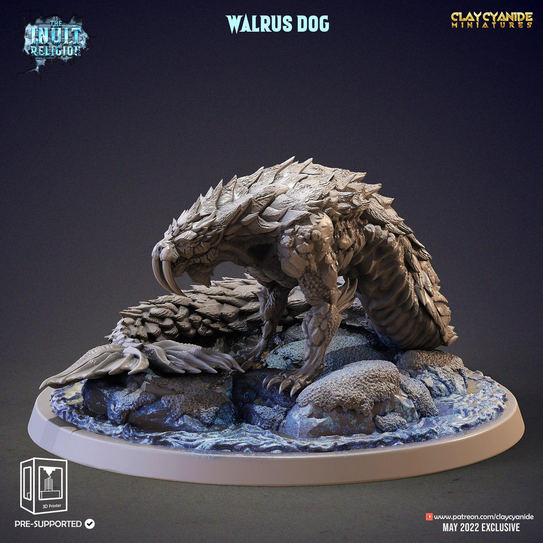 3D Printed Clay Cyanide Walrus Dog Inuit Religion Ragnarok D&D - Charming Terrain