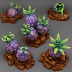 3D Printed Fantastic Plants and Rocks Alien Eggs 28mm - 32mm D&D Wargaming - Charming Terrain