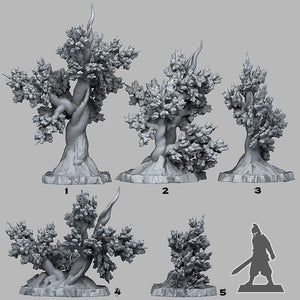 3D Printed Fantastic Plants and Rocks Angervine Trees 28mm - 32mm D&D Wargaming - Charming Terrain