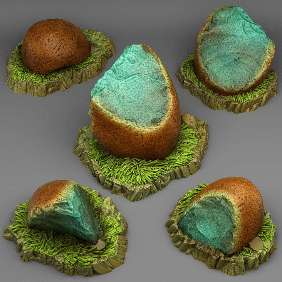 3D Printed Fantastic Plants and Rocks Blue Magic Flints 28mm - 32mm D&D Wargaming - Charming Terrain