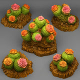 3D Printed Fantastic Plants and Rocks Cactus Flowers 28mm - 32mm D&D Wargaming - Charming Terrain