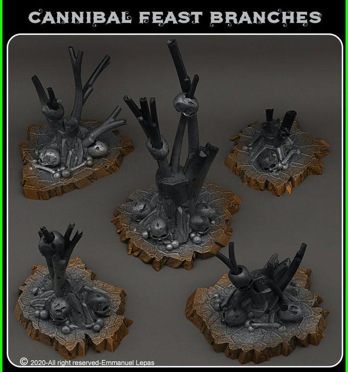 3D Printed Fantastic Plants and Rocks Cannibal Feast Branches 28mm - 32mm D&D Wargaming - Charming Terrain