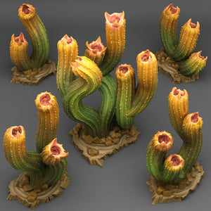 3D Printed Fantastic Plants and Rocks Carnivorous Cactus 28mm - 32mm D&D Wargaming - Charming Terrain