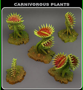 3D Printed Fantastic Plants and Rocks Carnivorous Plants 28mm - 32mm D&D Wargaming - Charming Terrain