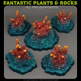 3D Printed Fantastic Plants and Rocks Cave Blazing Crystals 28mm - 32mm D&D Wargaming - Charming Terrain