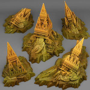3D Printed Fantastic Plants and Rocks Desert Abandoned Temple 28mm - 32mm D&D Wargaming - Charming Terrain