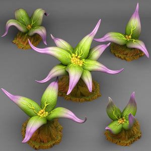 3D Printed Fantastic Plants and Rocks Elegant Poisonous Plants 28mm - 32mm D&D Wargaming - Charming Terrain