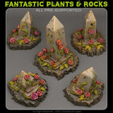 3D Printed Fantastic Plants and Rocks Enchanted Obelisks 28mm - 32mm D&D Wargaming - Charming Terrain