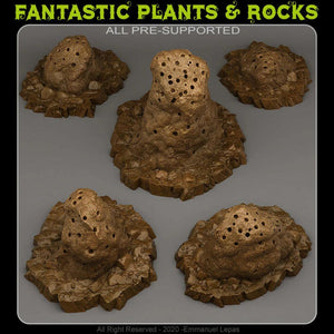 3D Printed Fantastic Plants and Rocks Giant Anthills 28mm - 32mm D&D Wargaming - Charming Terrain